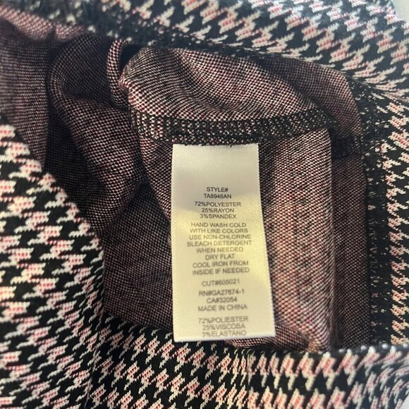 Eva Franco High Waist Hounds Tooth Print Ladies Size MED pants flare leg - Picture 5 of 6